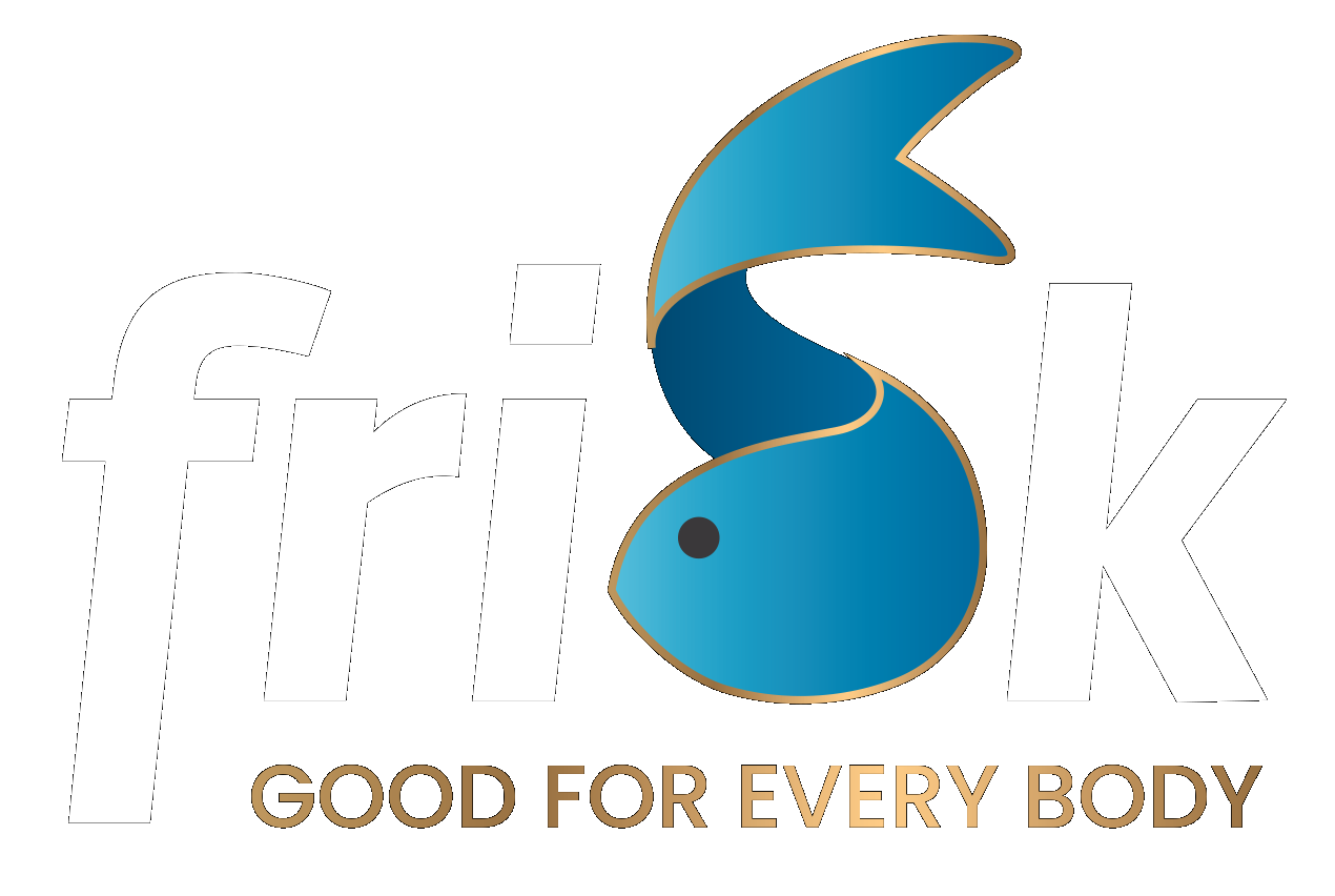 Frisk logo on transparent background with text "Good for every body"