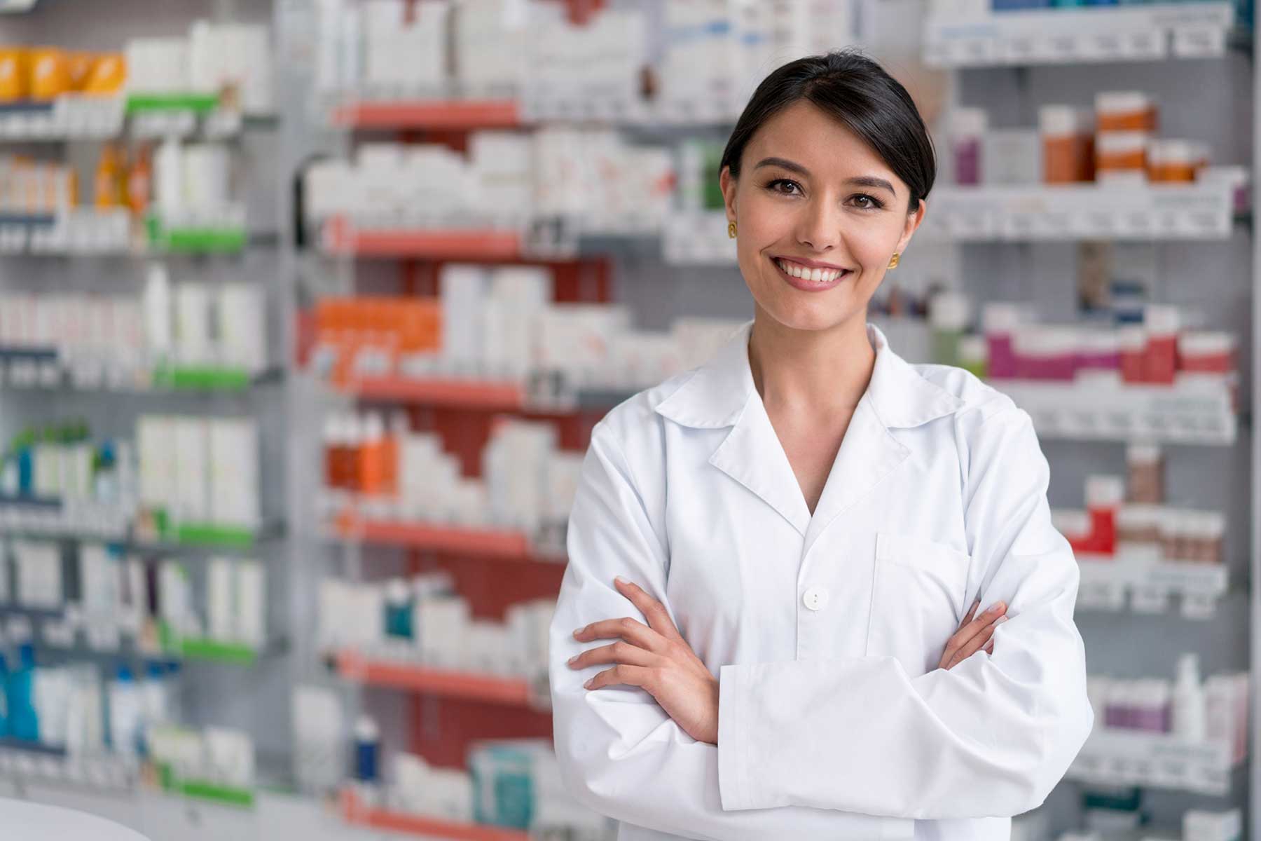 Female doctor in a white doctor uniform