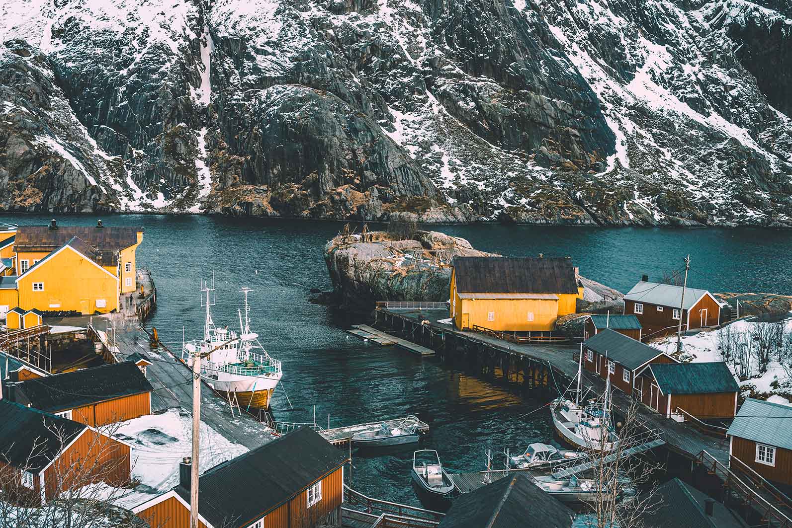 Small fishing town in Norway