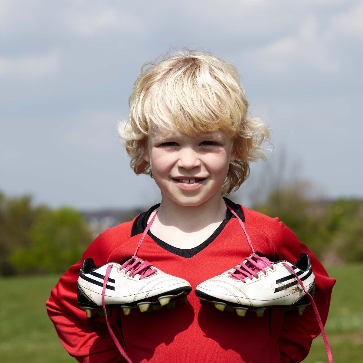 Young Christian Davidsen in soccer uniform